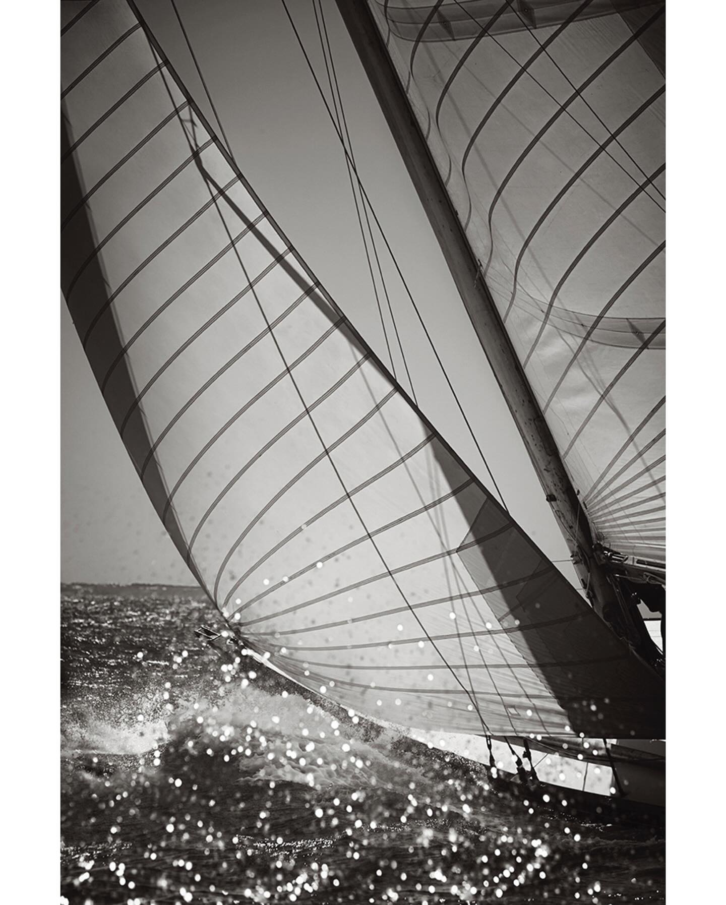 Closeup racing sails spray