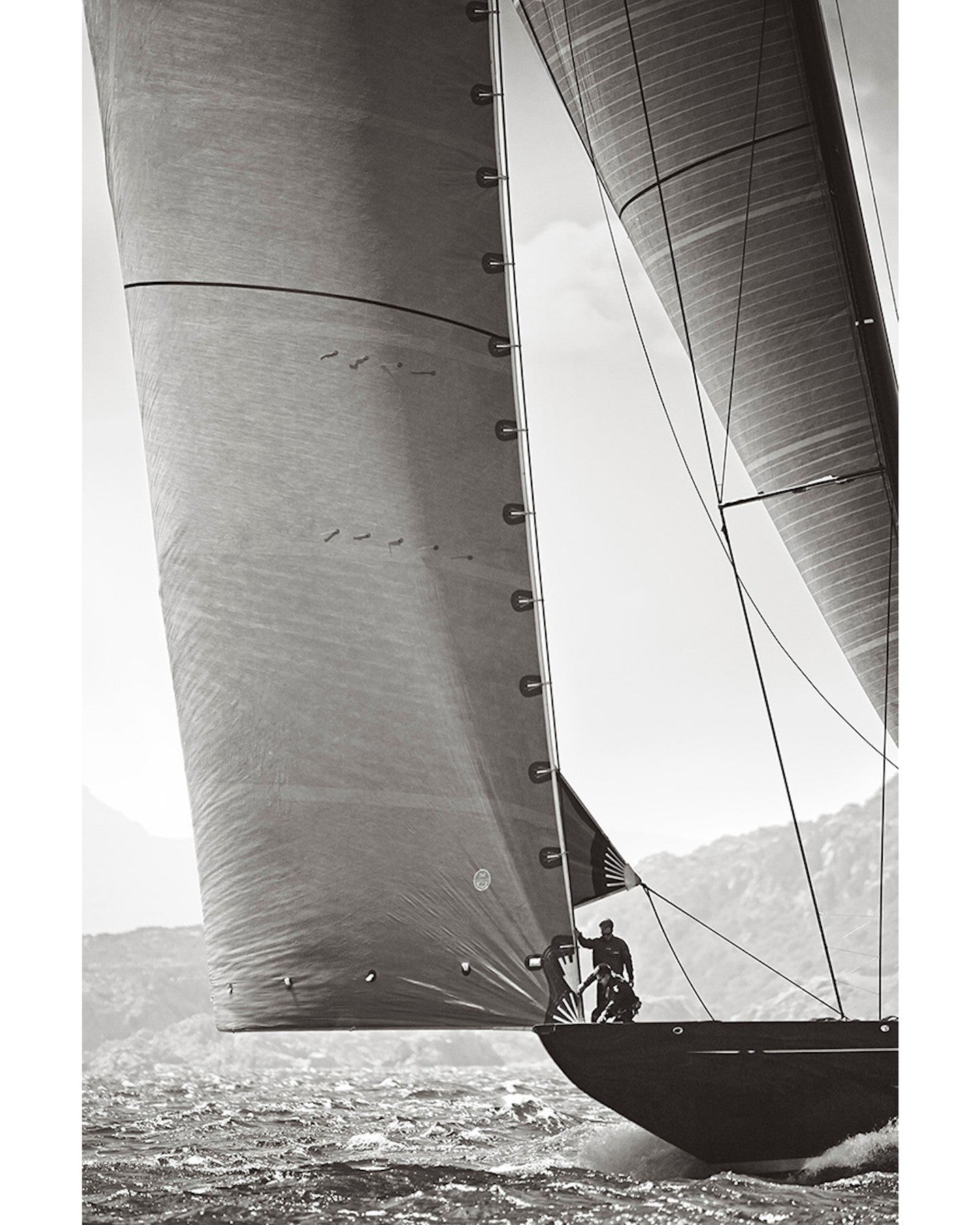 Giant sail yacht action