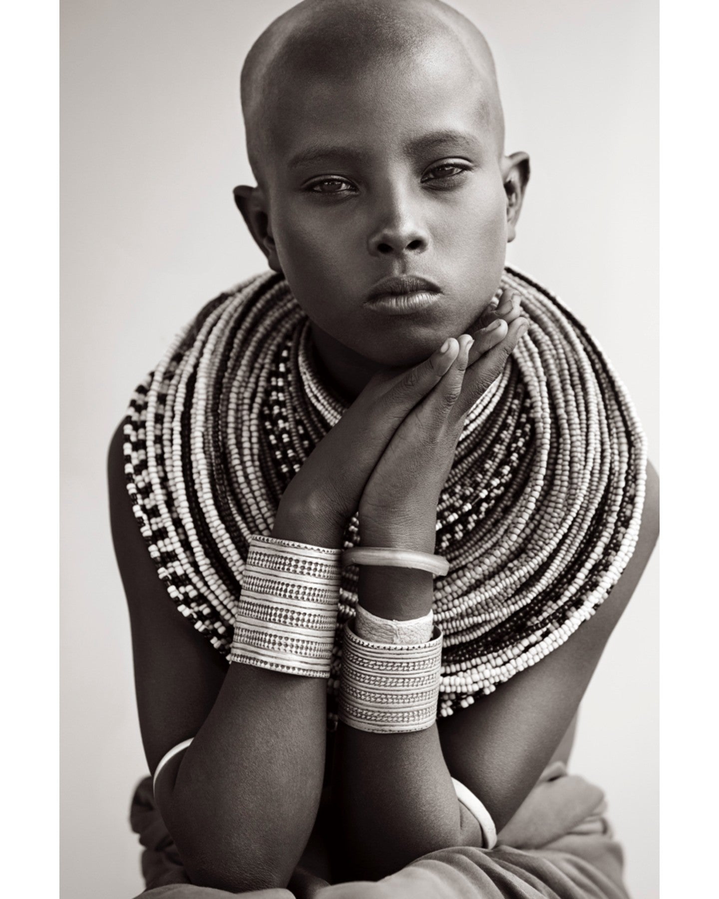 Tribal beaded portrait